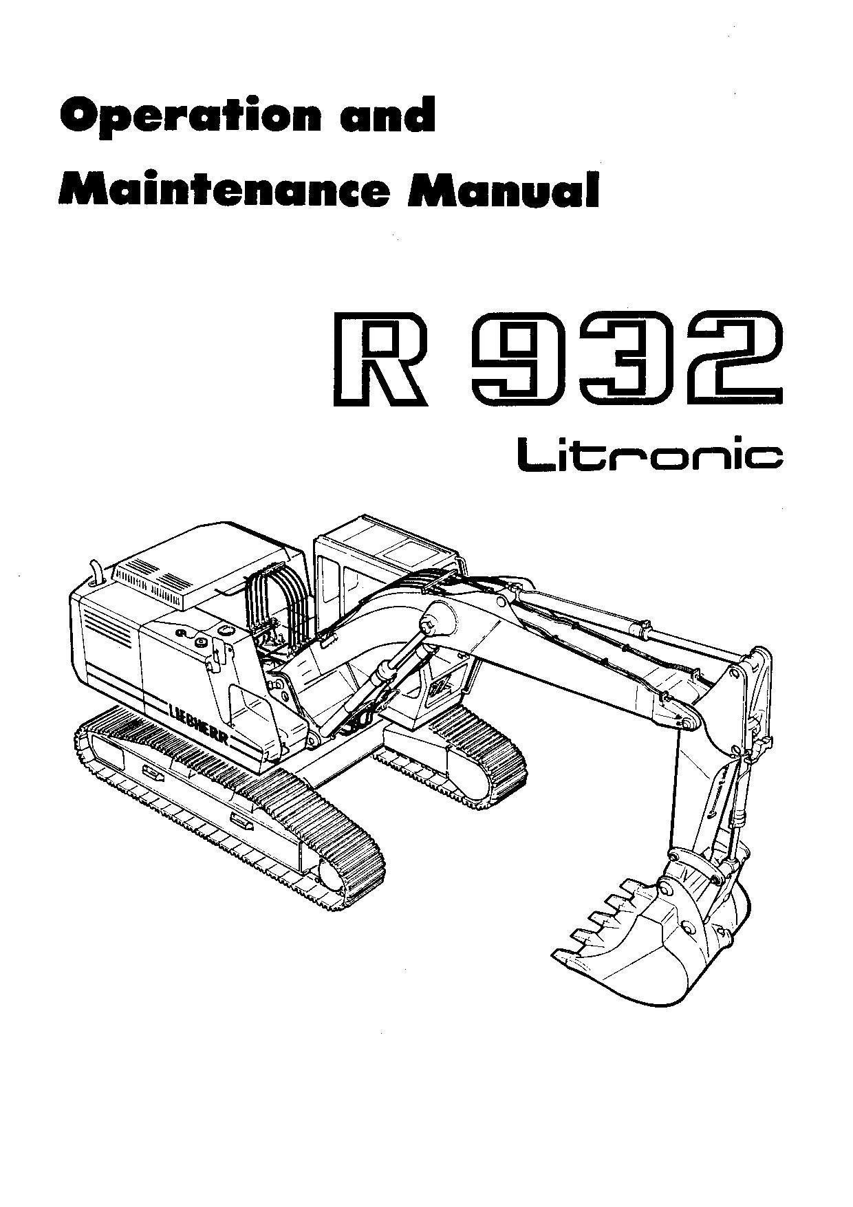 Liebherr R932 Litronic Bagger Bedienungsanleitung Seriennummer 4001