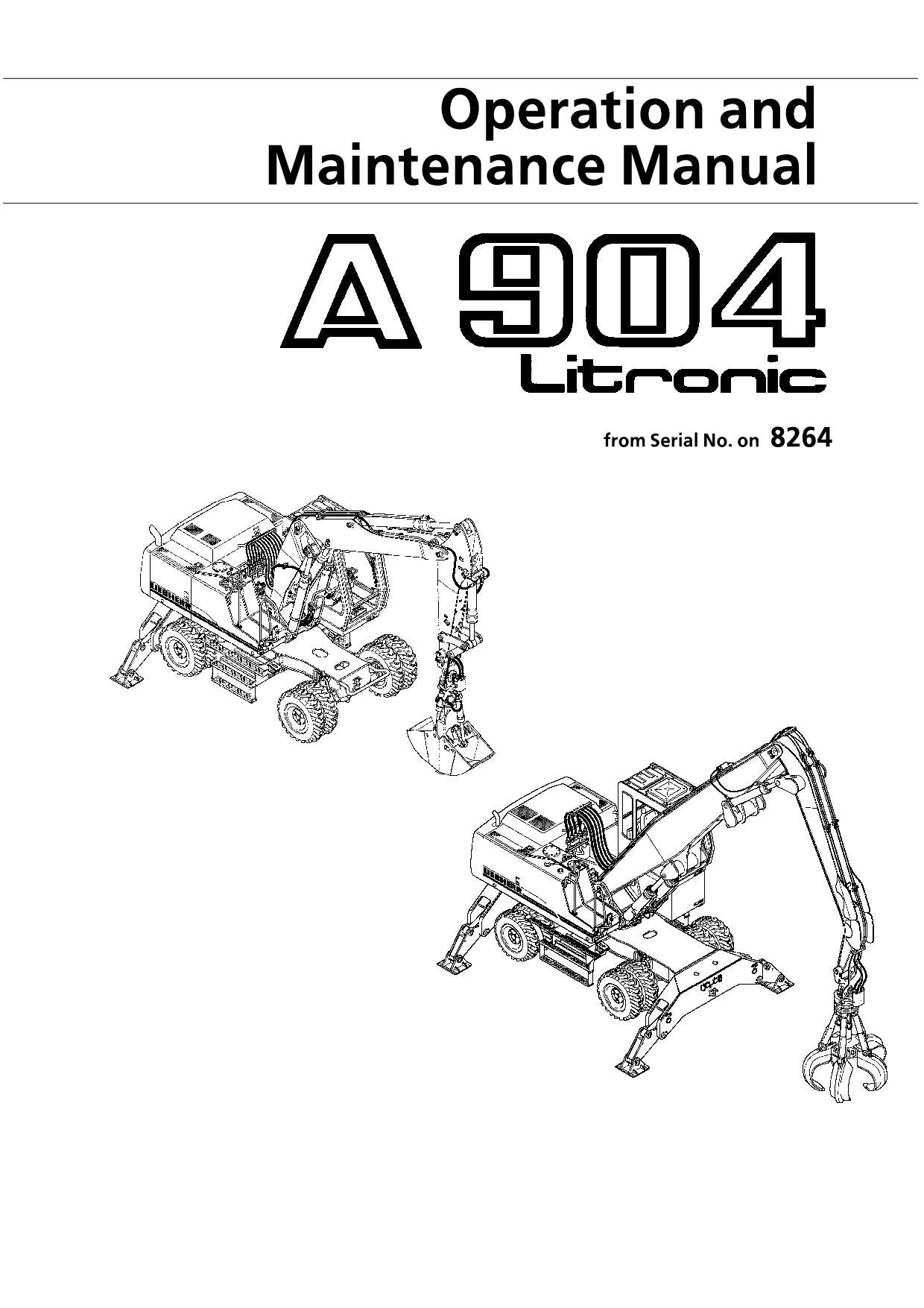 Manuel d'utilisation de la pelle Liebherr A904 Litronic