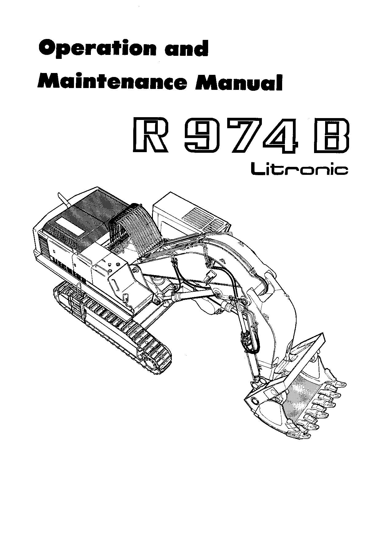 Liebherr R974 B Litronic Excavator Operators manual