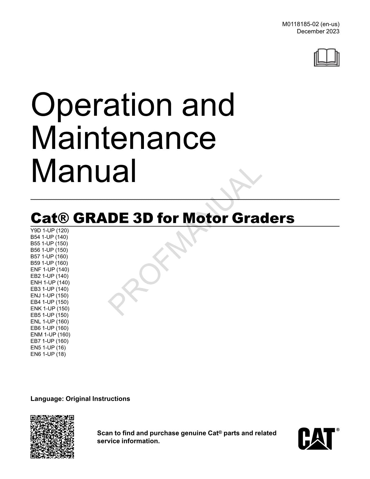 Wartungshandbuch für Caterpillar GRADE 3D-Motorgrader