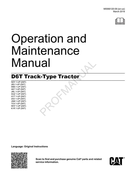 Manuel d'entretien du tracteur à chenilles Caterpillar D6T M0066120FR-US