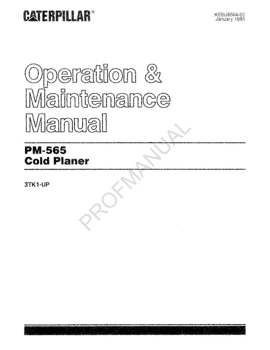 Caterpillar PM 565 Cold Planer Operators Maintenance Manual