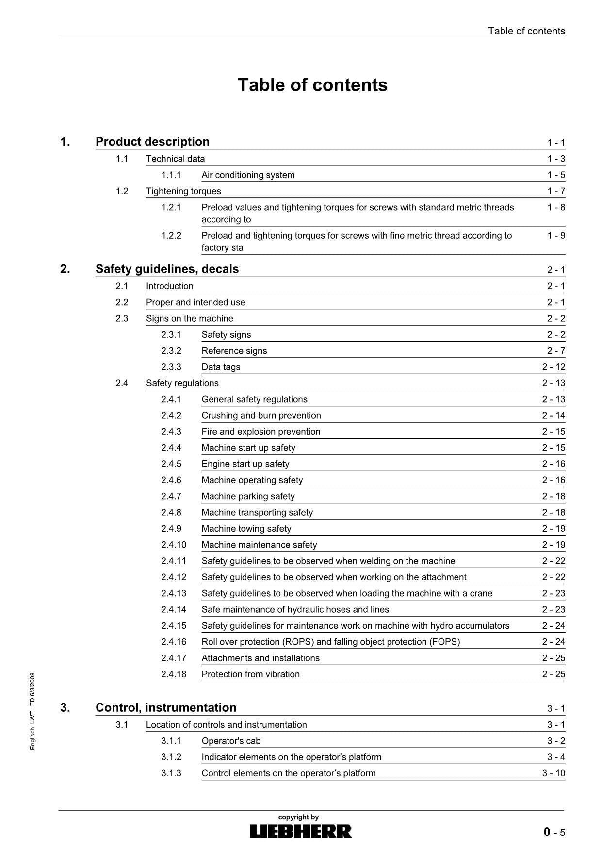 Liebherr PR744 Litronic Dozer Operators manual serial 9755