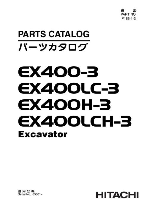 Hitachi EX400-3 EX400LC-3 EX400H-3 EX400LCH-3 excavator parts catalog manual