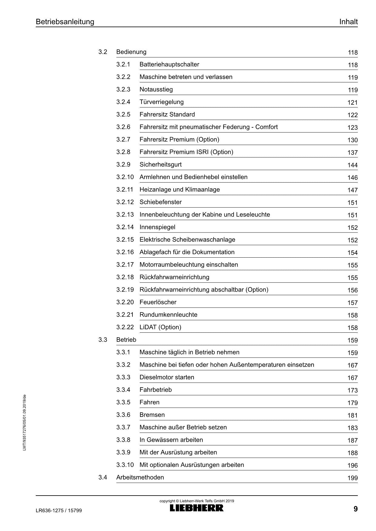 Liebherr LR636 Laderaupe Betriebsanleitung ser 15799