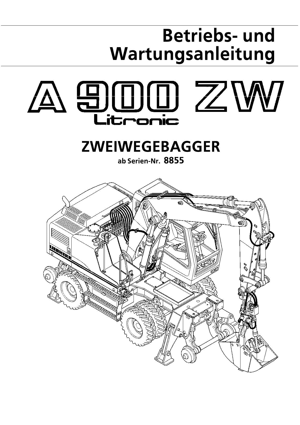 Liebherr A900 ZW Litronic Hydraulikbagger Manuel d'instructions 8718781