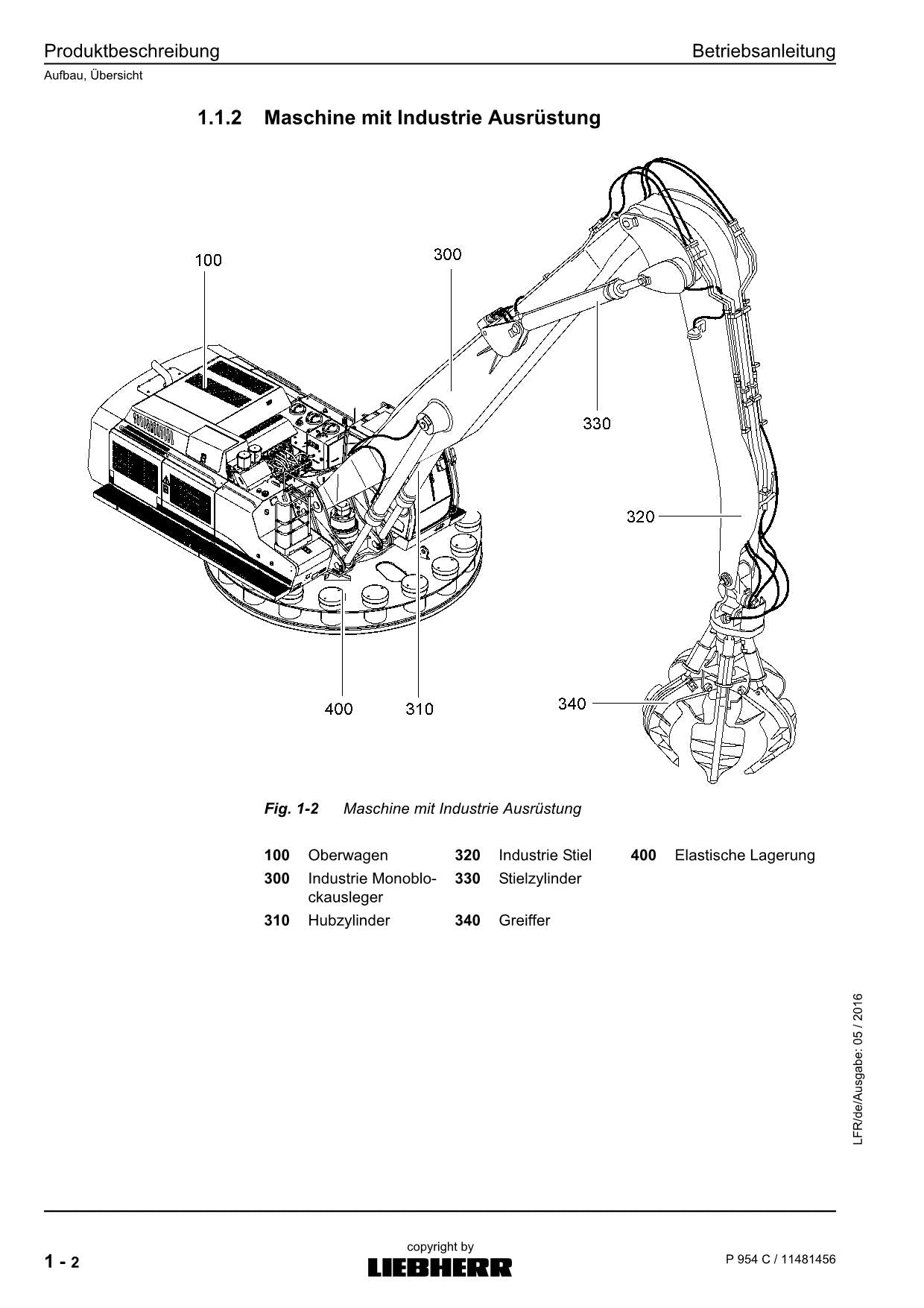 Liebherr P954 C Hydraulikbagger Manuel d'instructions