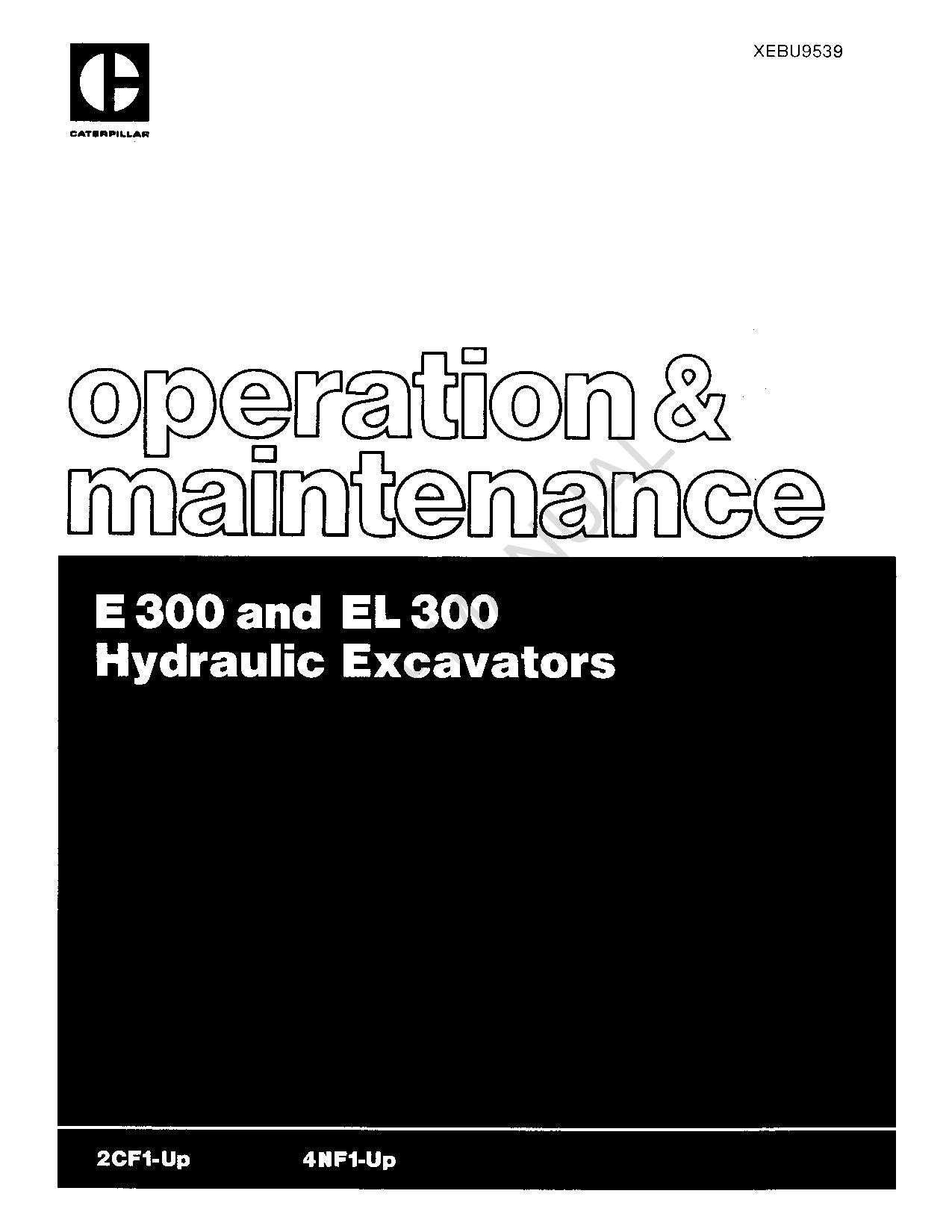 Wartungshandbuch für Hydraulikbagger Caterpillar E300 EL300