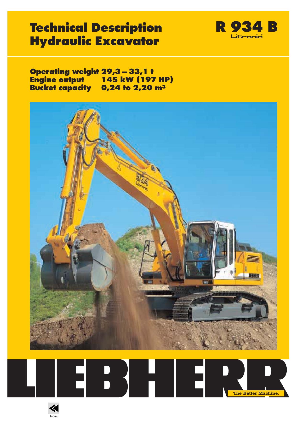 Liebherr R934 B Litronic Excavator Operators manual serial 1074