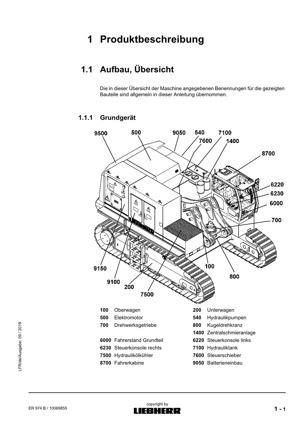 Liebherr ER974 B Hydraulikbagger Manuel d'instructions