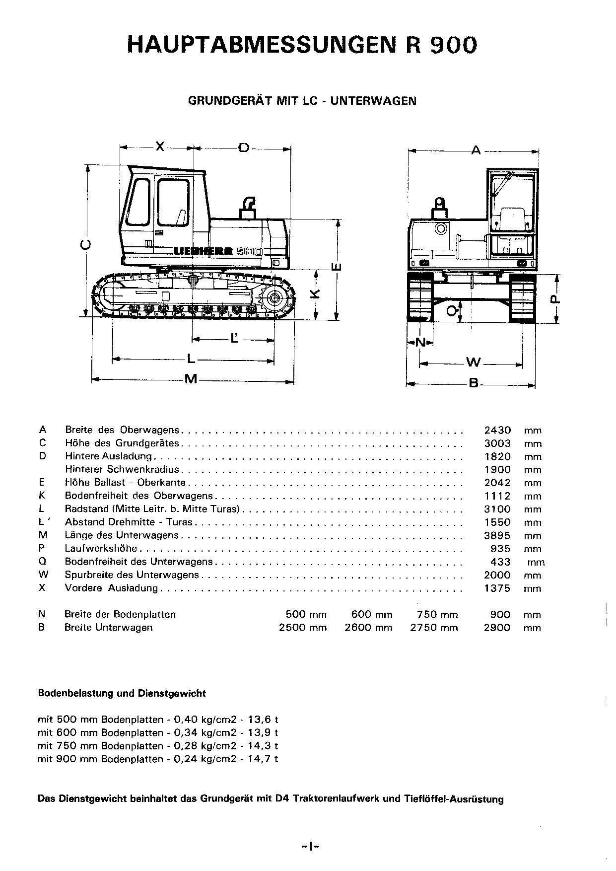 Liebherr R900 Hydraulik-Raupenbaggers Betriebsanweisung