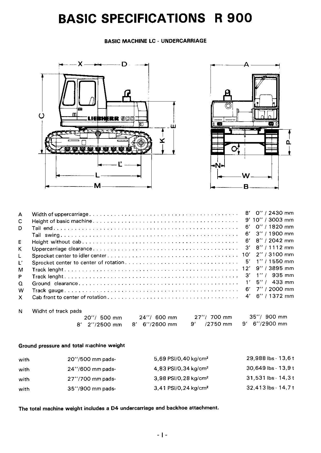 Liebherr R900 Excavator Operators manual