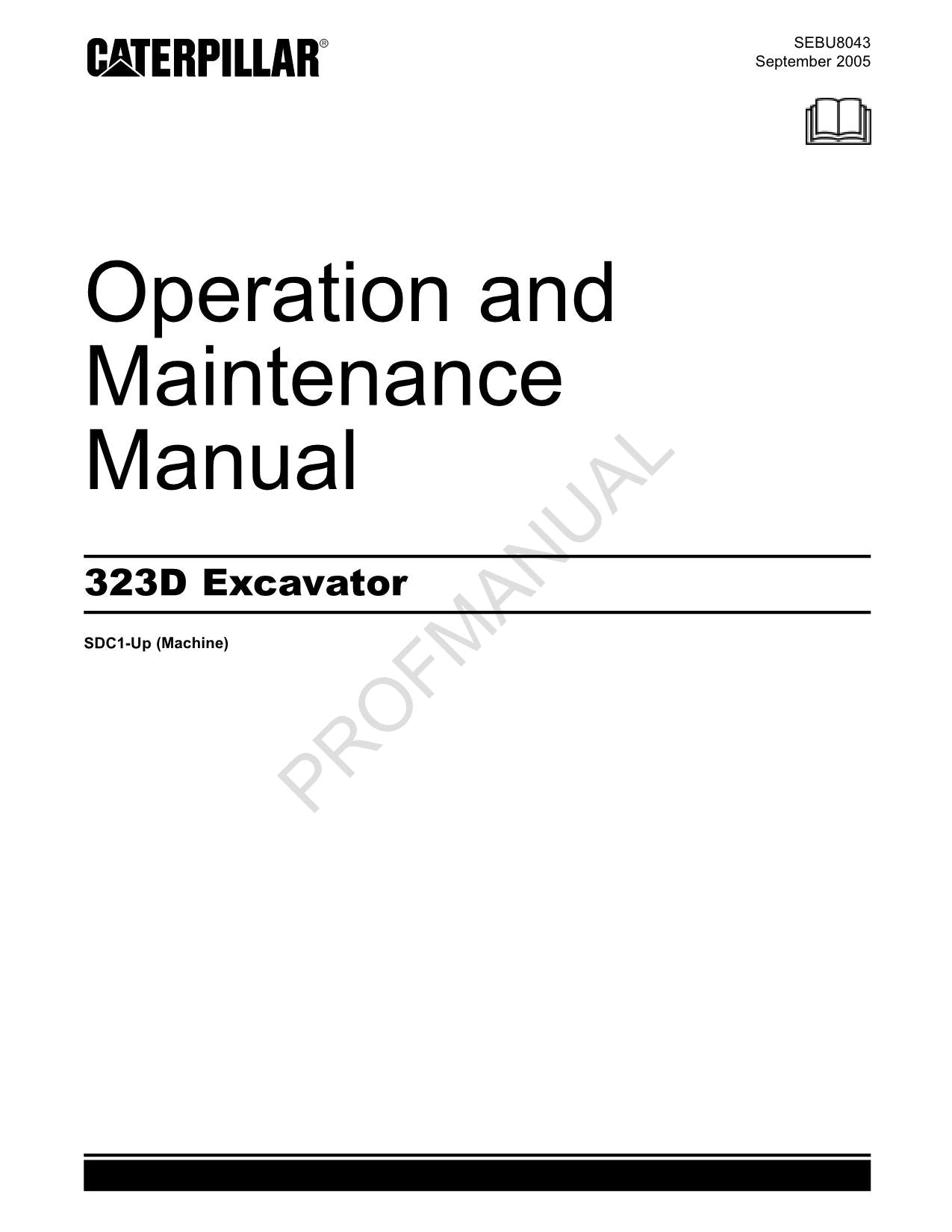 Wartungshandbuch für Bagger Caterpillar 323D, SDC1-Up