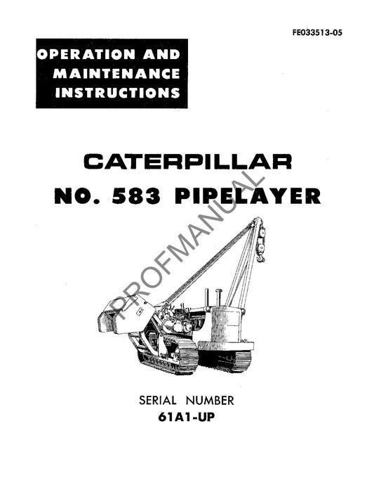 Manuel d'entretien des opérateurs de poseurs de canalisations Caterpillar 583 FE033513