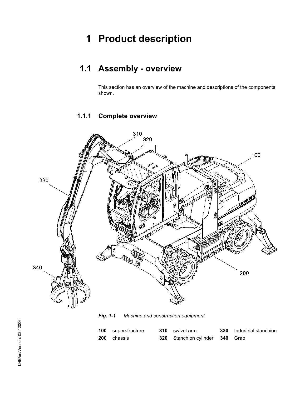 Liebherr A316 Litronic Industriebagger Bedienungsanleitung