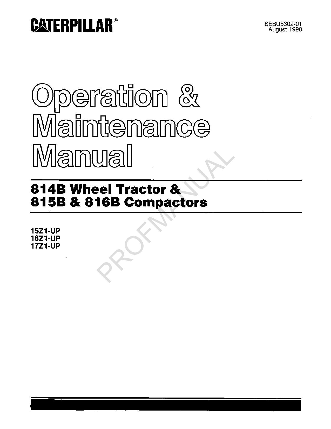 Manuel d'entretien des opérateurs de compacteurs Caterpillar 814B et 815B