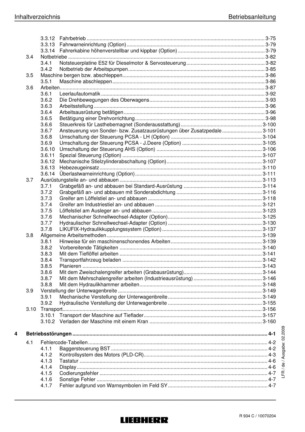 Liebherr R934 C Hydraulikbagger Manuel d'instructions