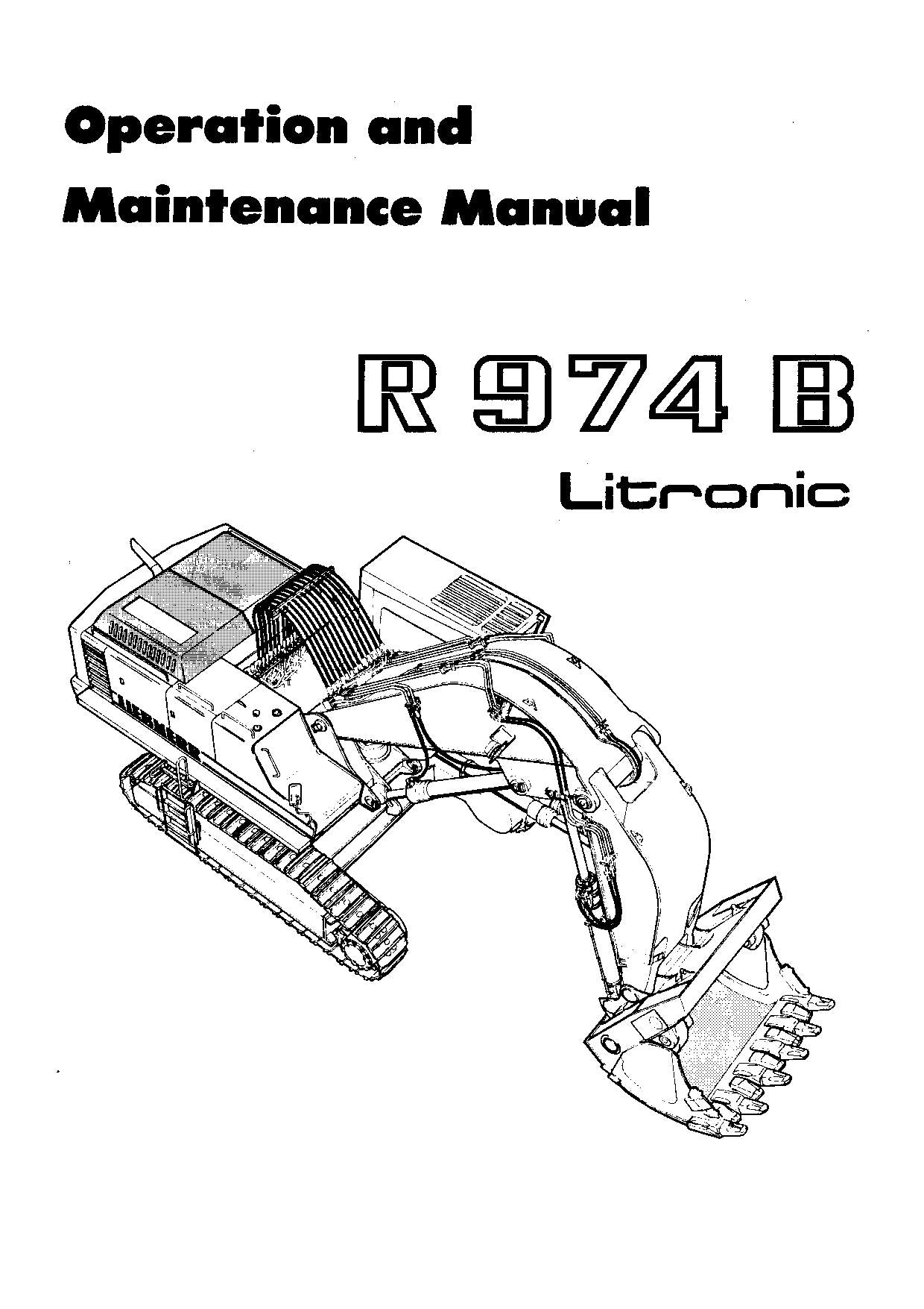 Liebherr R974 B Litronic Bagger Bedienungsanleitung Seriennummer 1105