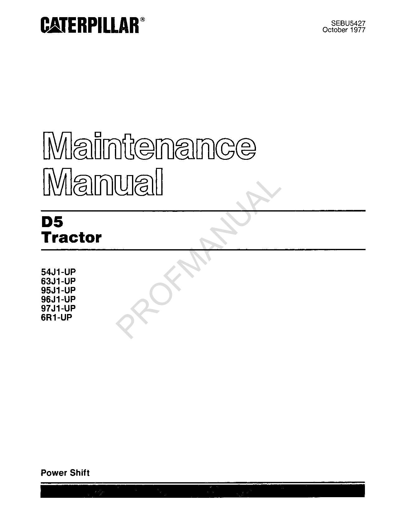 Wartungshandbuch für den Traktor Caterpillar D5