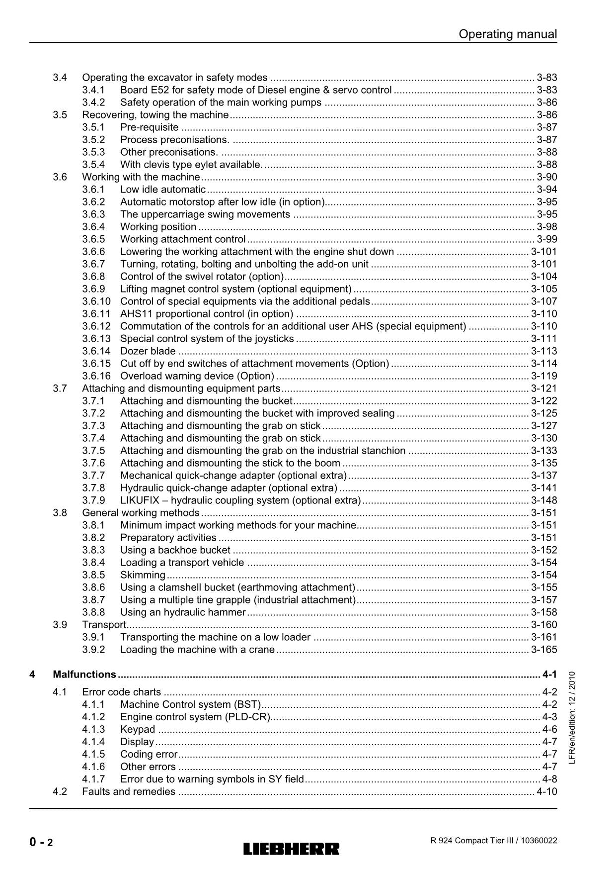 Liebherr R924 Compact TieRIII Excavator Operators manual serial 27686