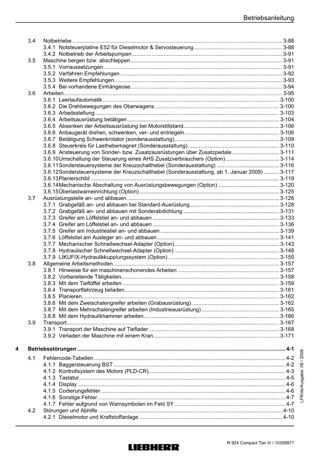 Liebherr R924 CompacTTieRIII Hydraulikbagger Betriebsanleitung ser 20472