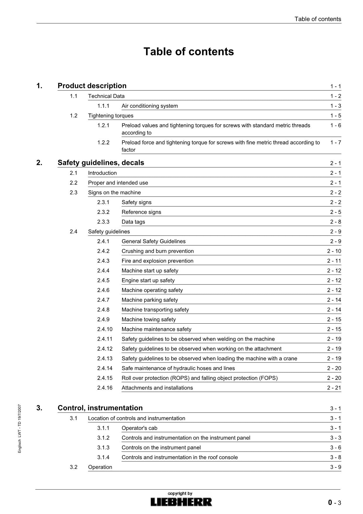 Liebherr SR 712 B Litronic dozer Operators manual