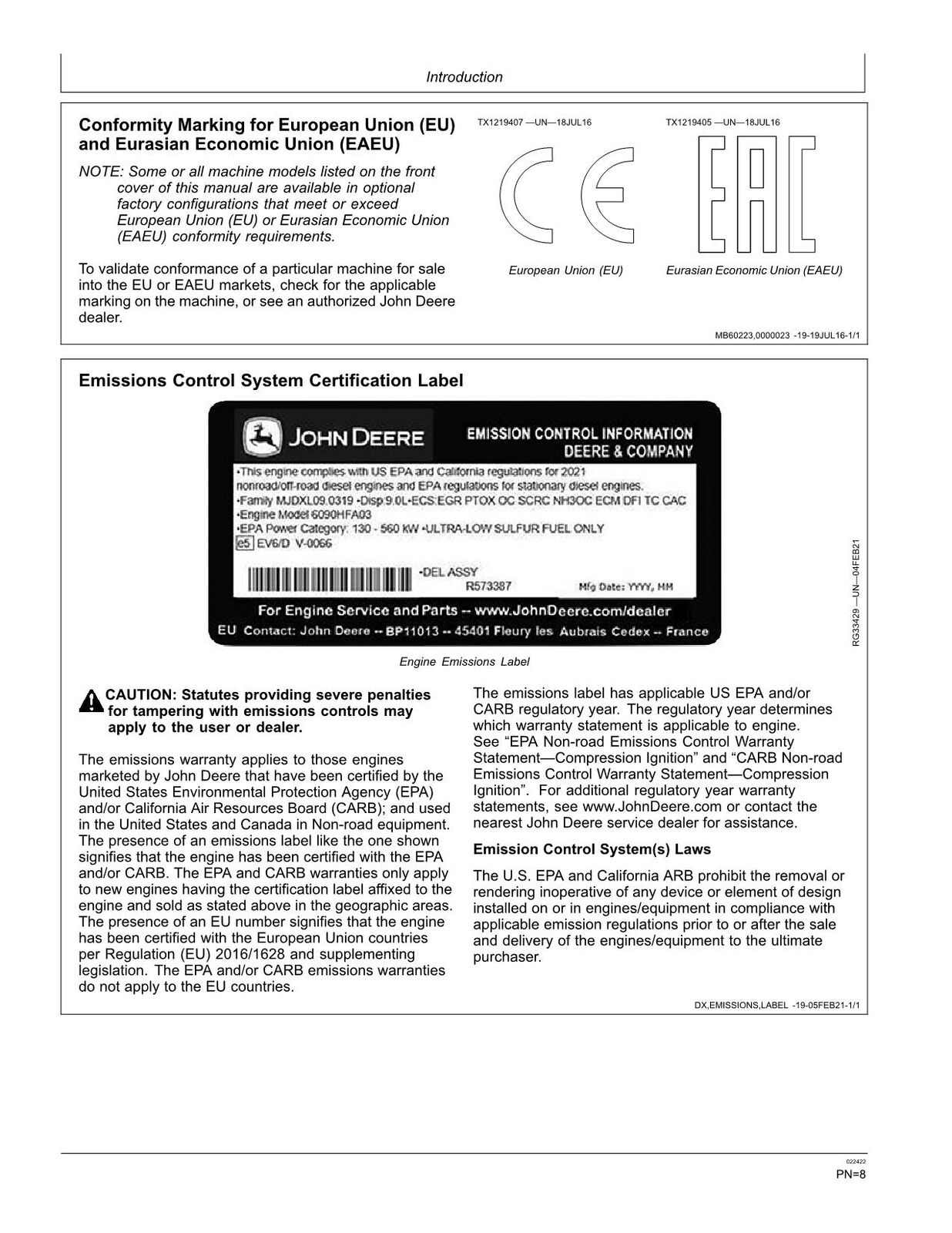 JOHN DEERE 644K LOADER OPERATORS MANUAL #5