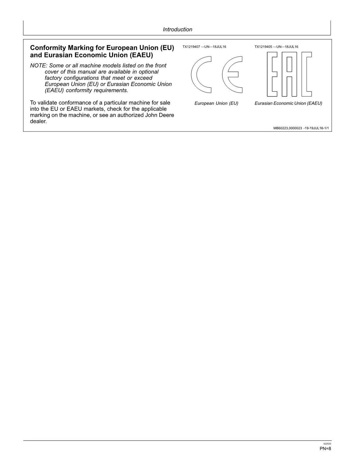 JOHN DEERE 524K LOADER OPERATORS MANUAL #5