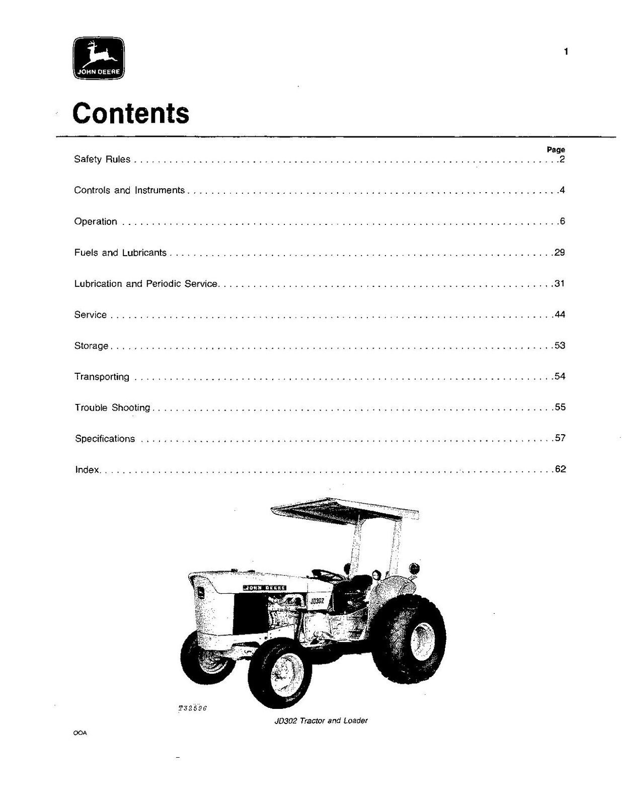 MANUEL D'UTILISATION DU CHARGEUR JOHN DEERE 302 