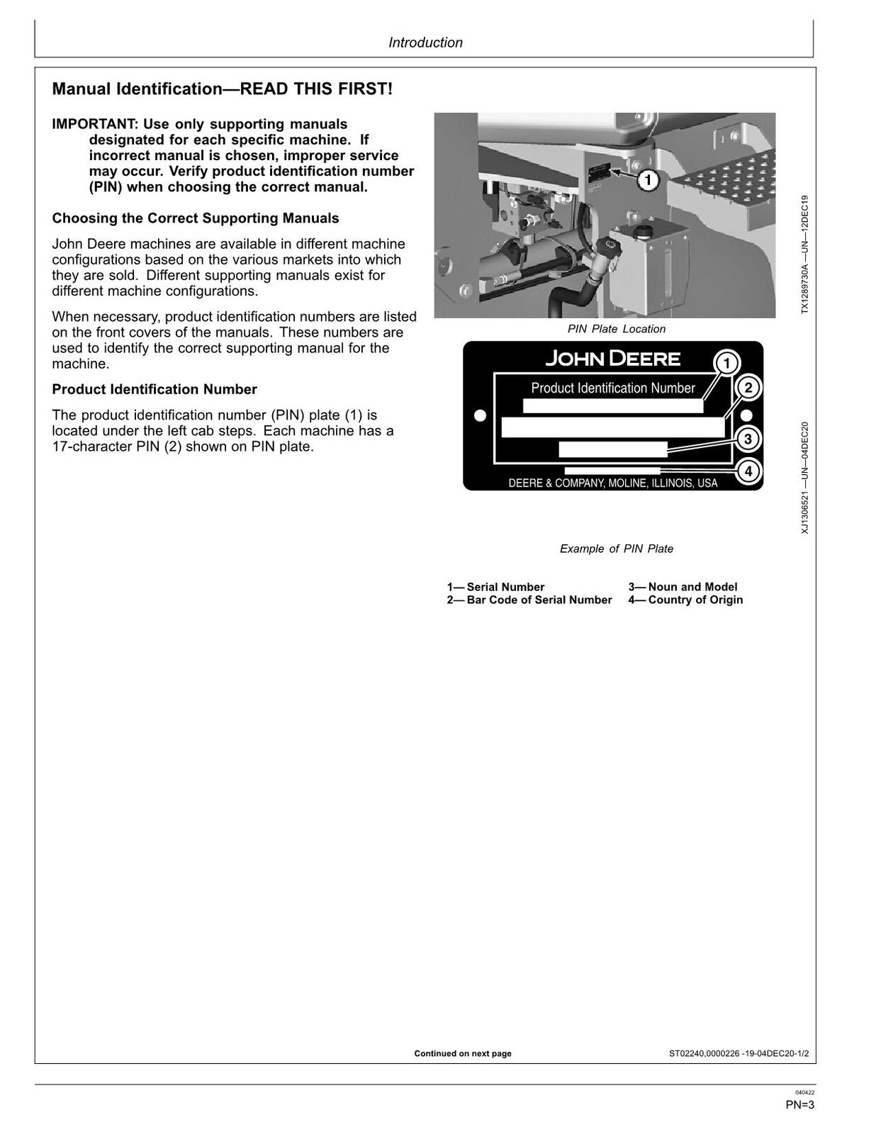 MANUEL D'UTILISATION DU CHARGEUR JOHN DEERE 644P 