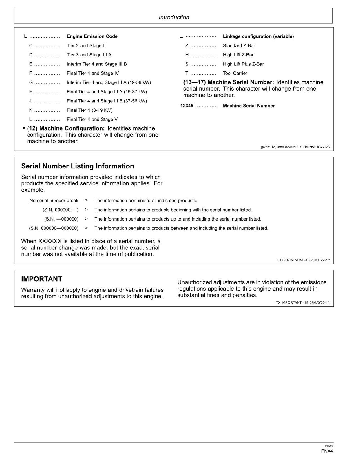 JOHN DEERE 744P LOADER OPERATORS MANUAL #1