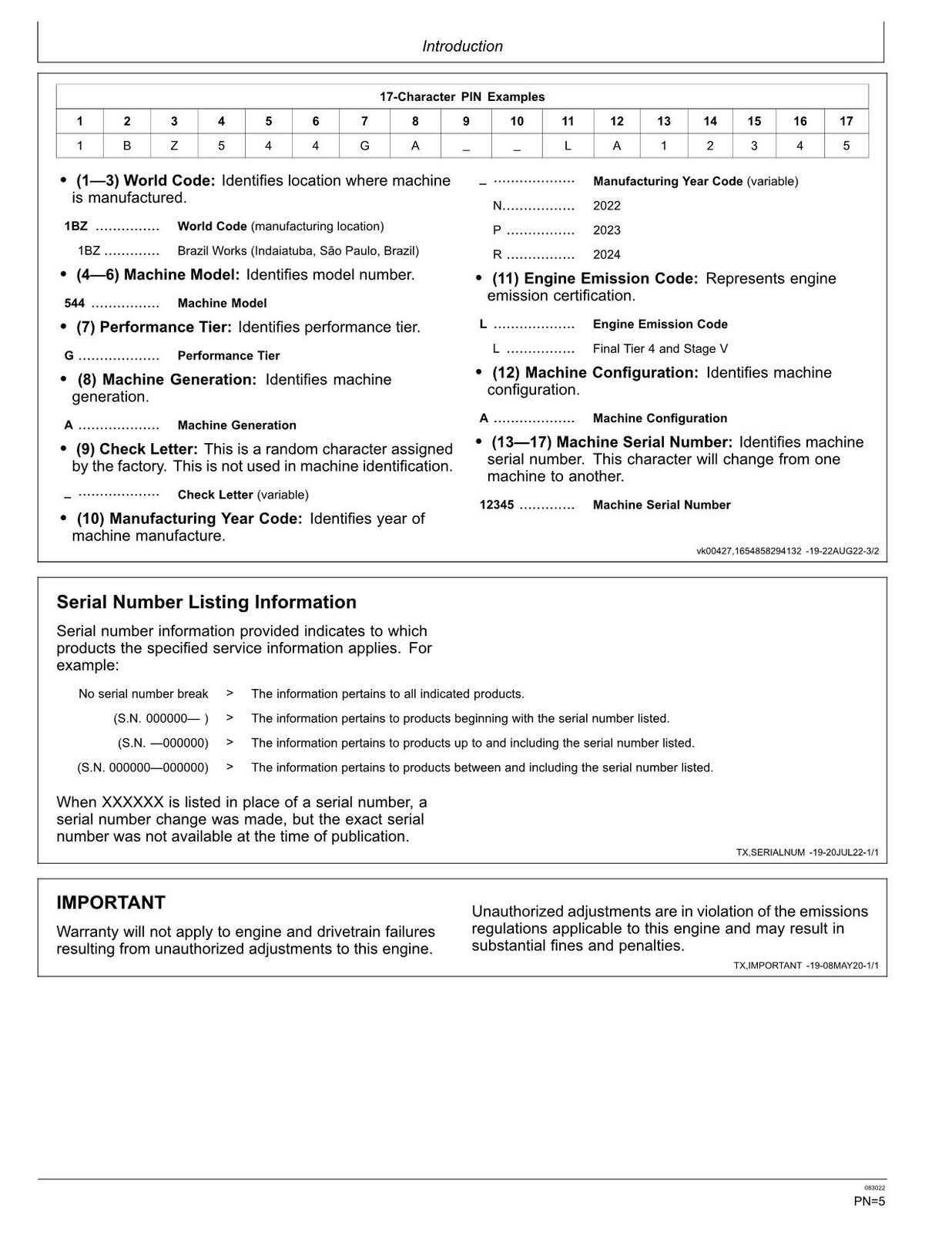 JOHN DEERE 544G LOADER OPERATORS MANUAL #2