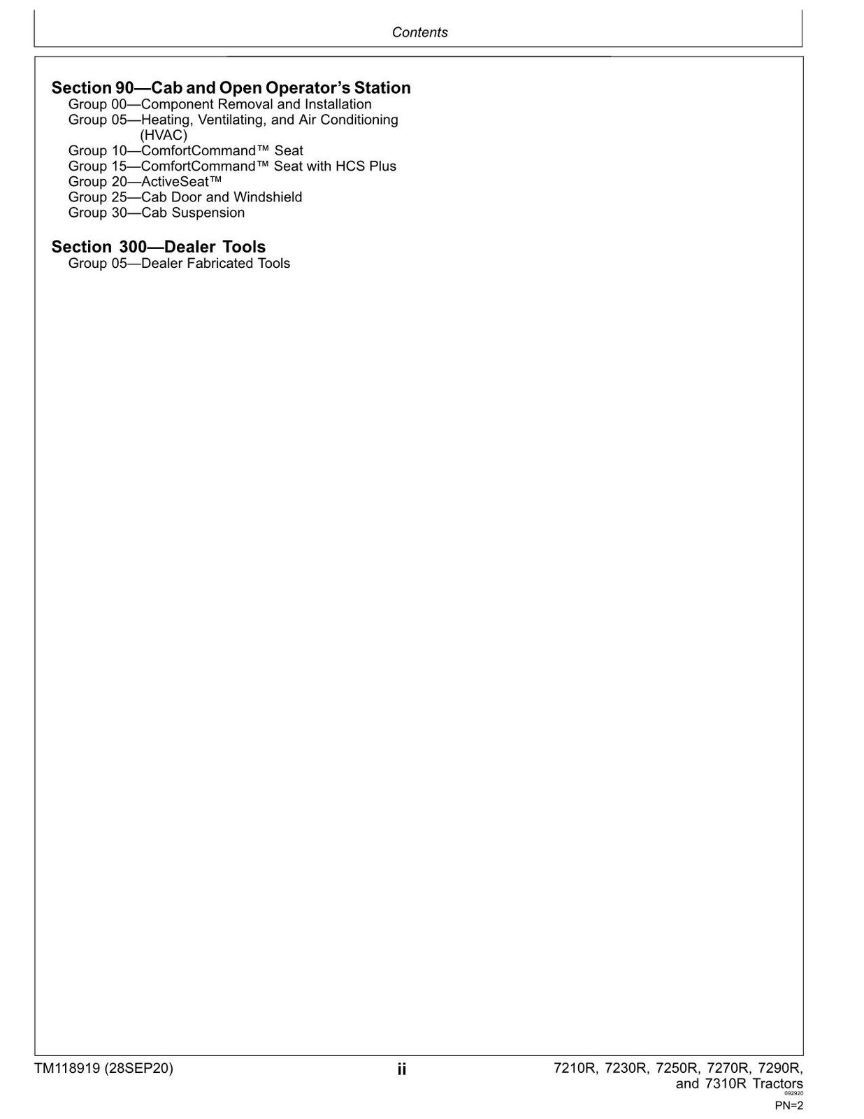 MANUEL DE RÉPARATION ET D'ENTRETIEN DES TRACTEUR JOHN DEERE 7210R 7230R 7250R 7270R 7290R 7310R #2 