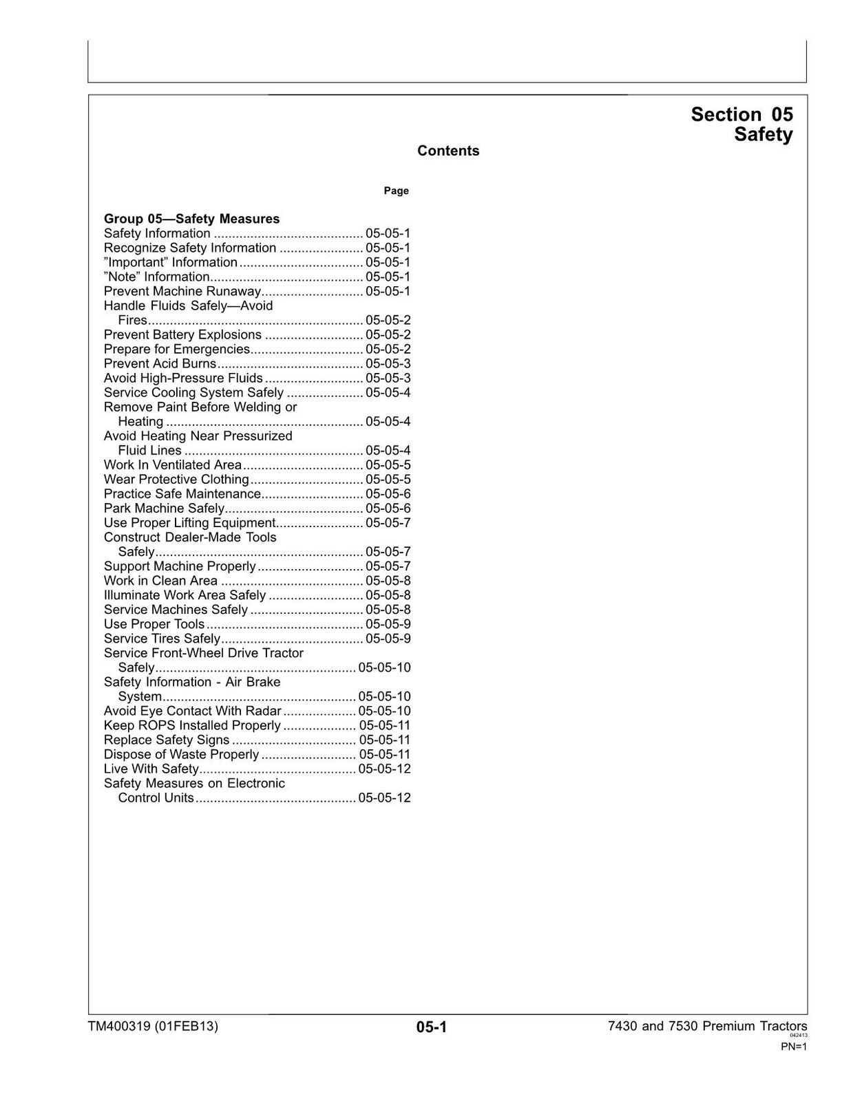 JOHN DEERE 7430 7530 PREMIUM TRACTOR REPAIR SERVICE MANUAL