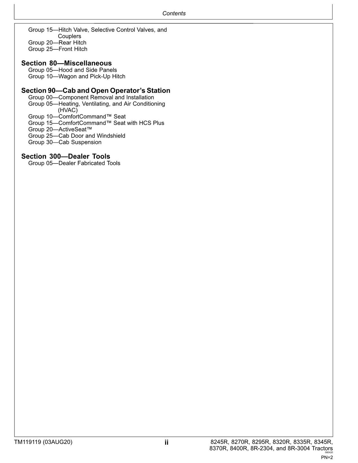 JOHN DEERE 8245R 8270R 8295R 8320R 8335R 8345R TRACTOR REPAIR SERVICE MANUAL