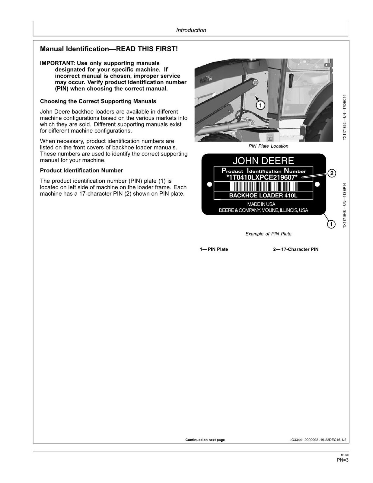 MANUEL D'UTILISATION DE LA CHARGEUSE-PELLETEUSE JOHN DEERE 310SL #1 