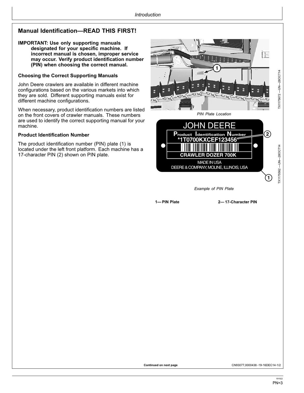 JONH DEERE 700K Raupen-Planierraupen-Bedienungshandbuch Nr. 2 