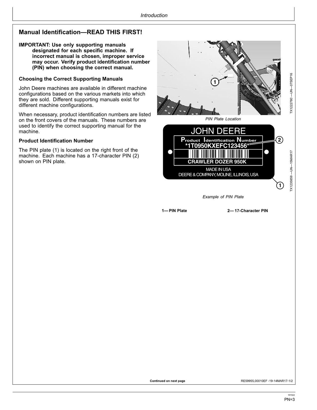 JONH DEERE 950K CRAWLER DOZER OPERATORS MANUAL #1