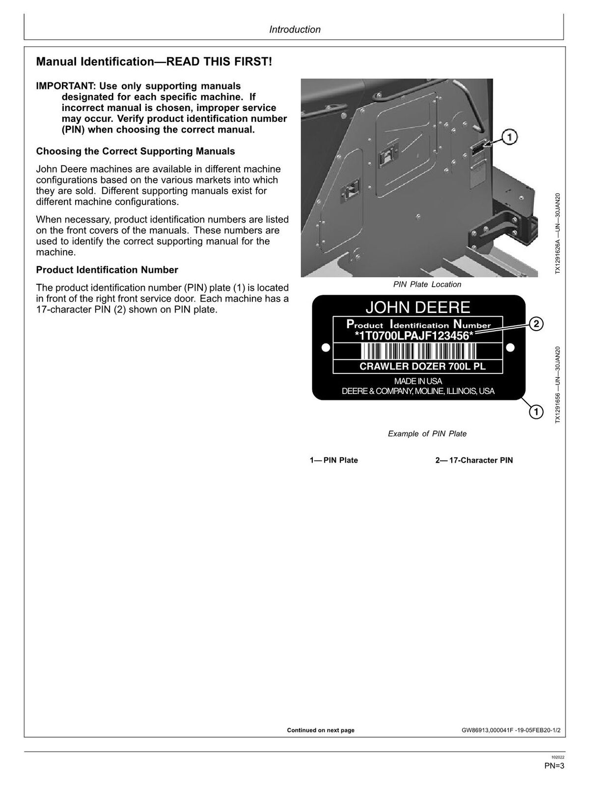 JONH DEERE 700L PL CRAWLER DOZER OPERATORS MANUAL