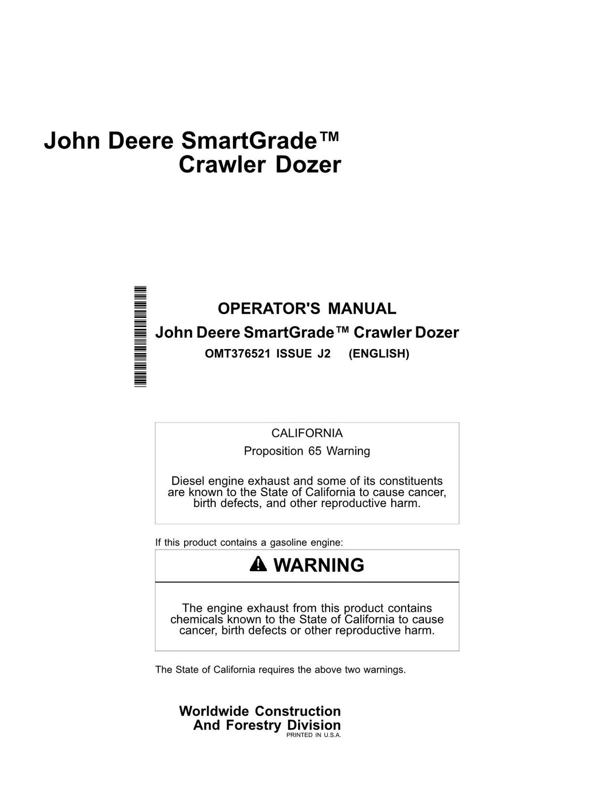 JONH DEERE 650K 700K 750K 850K 950K 850L CRAWLER DOZER OPERATORS MANUAL