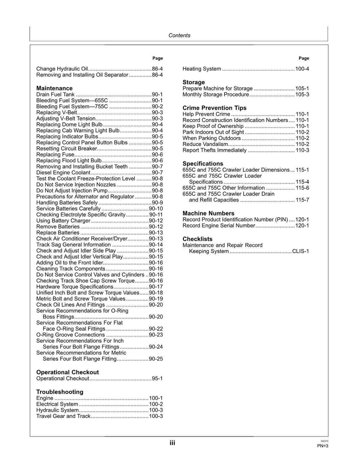 JONH DEERE 655C 755C CRAWLER LOADER OPERATORS MANUAL