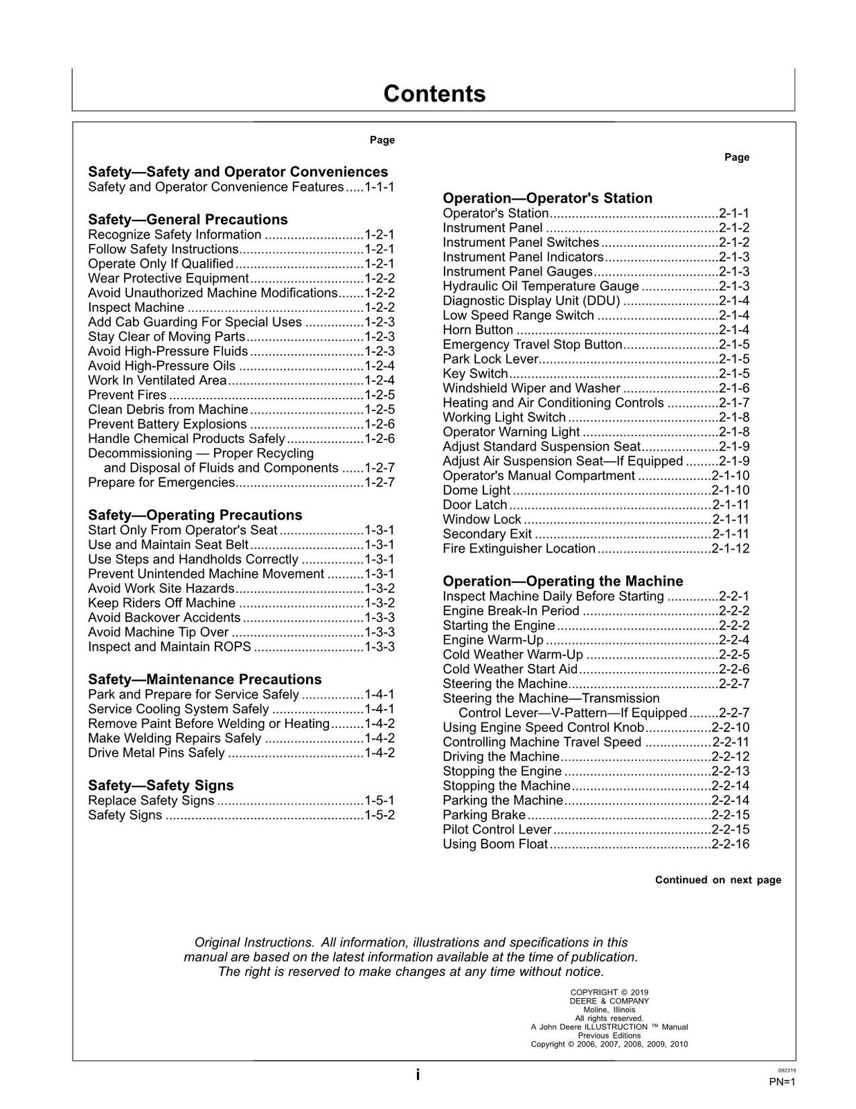 JONH DEERE 605C CRAWLER LOADER OPERATORS MANUAL