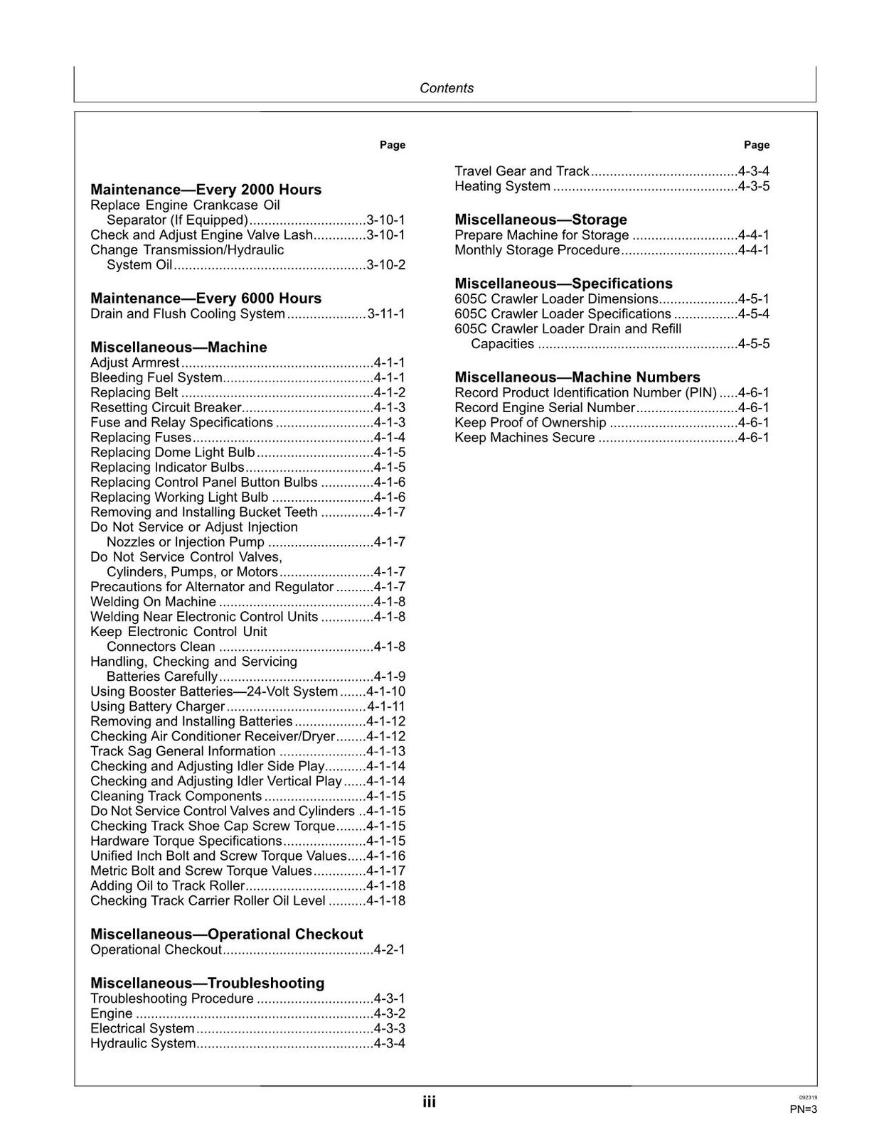 JONH DEERE 605C CRAWLER LOADER OPERATORS MANUAL