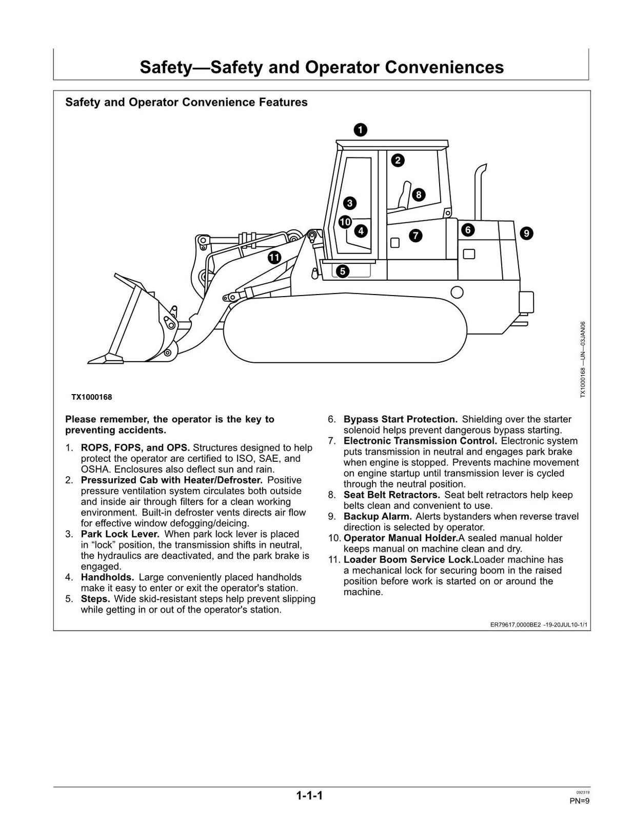 JONH DEERE 605C CRAWLER LOADER OPERATORS MANUAL