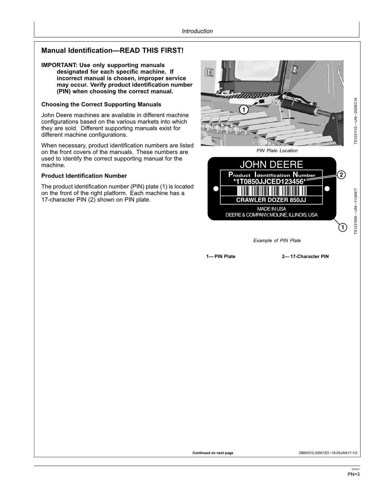 JONH DEERE 850J-II 850J II CRAWLER DOZER OPERATORS MANUAL #1