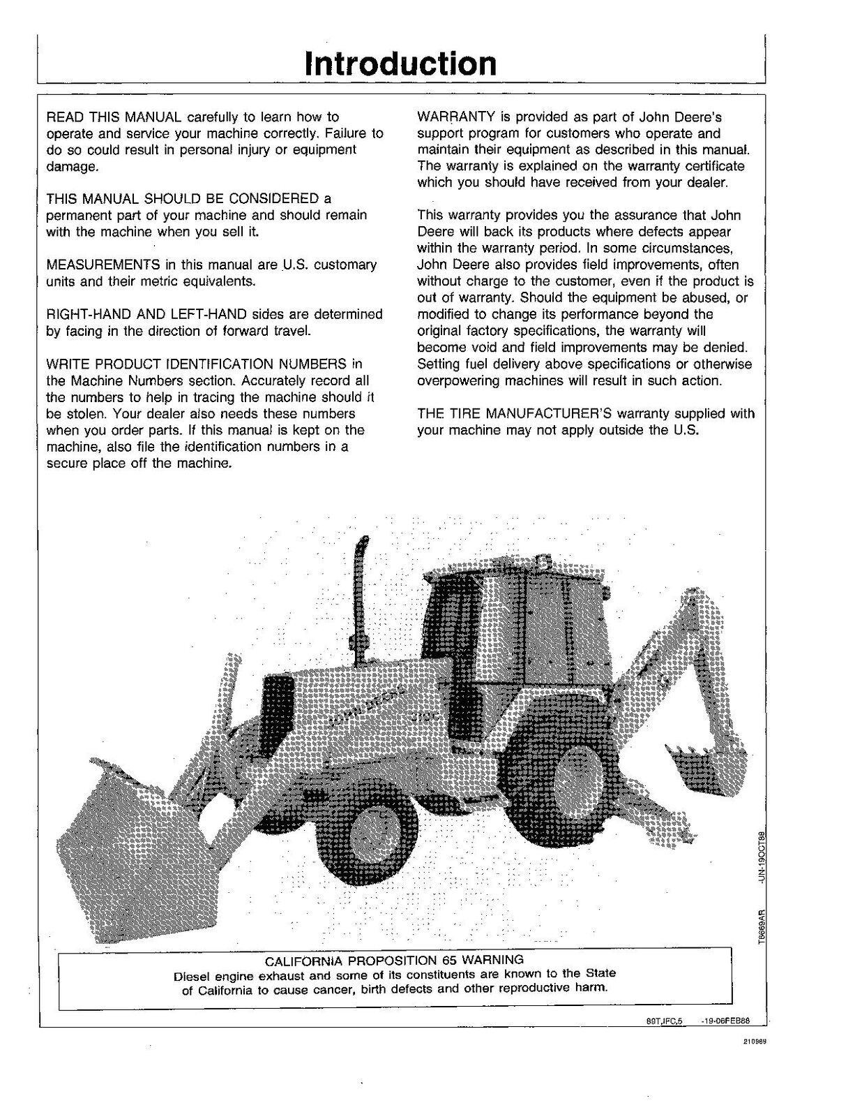 JOHN DEERE 210C 310C BACKHOE OPERATORS MANUAL