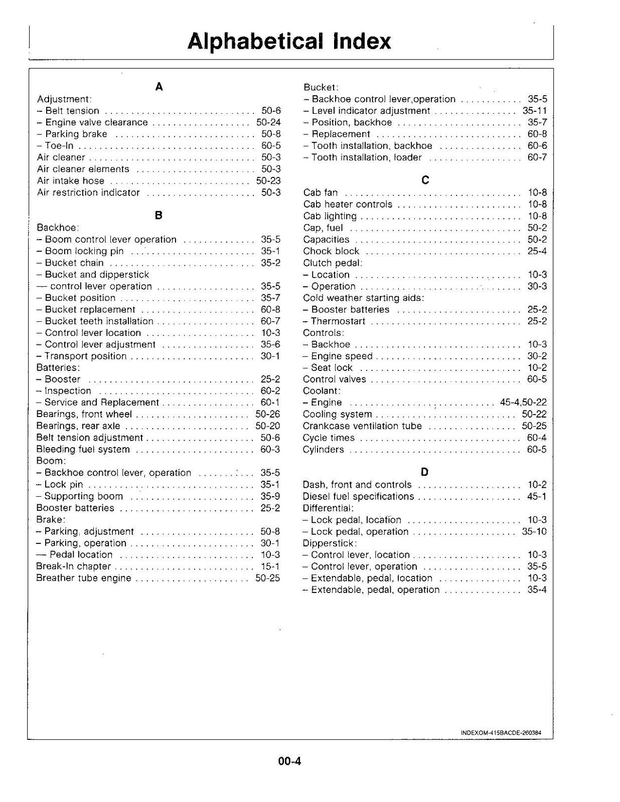 JOHN DEERE 415B 515B BAGGERBAGGER – BEDIENUNGSANLEITUNG 