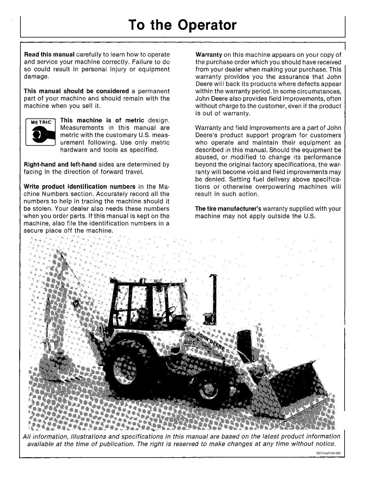 MANUEL D'UTILISATION DE LA PELLE RÉTROCAVEUSE JOHN DEERE 610C 