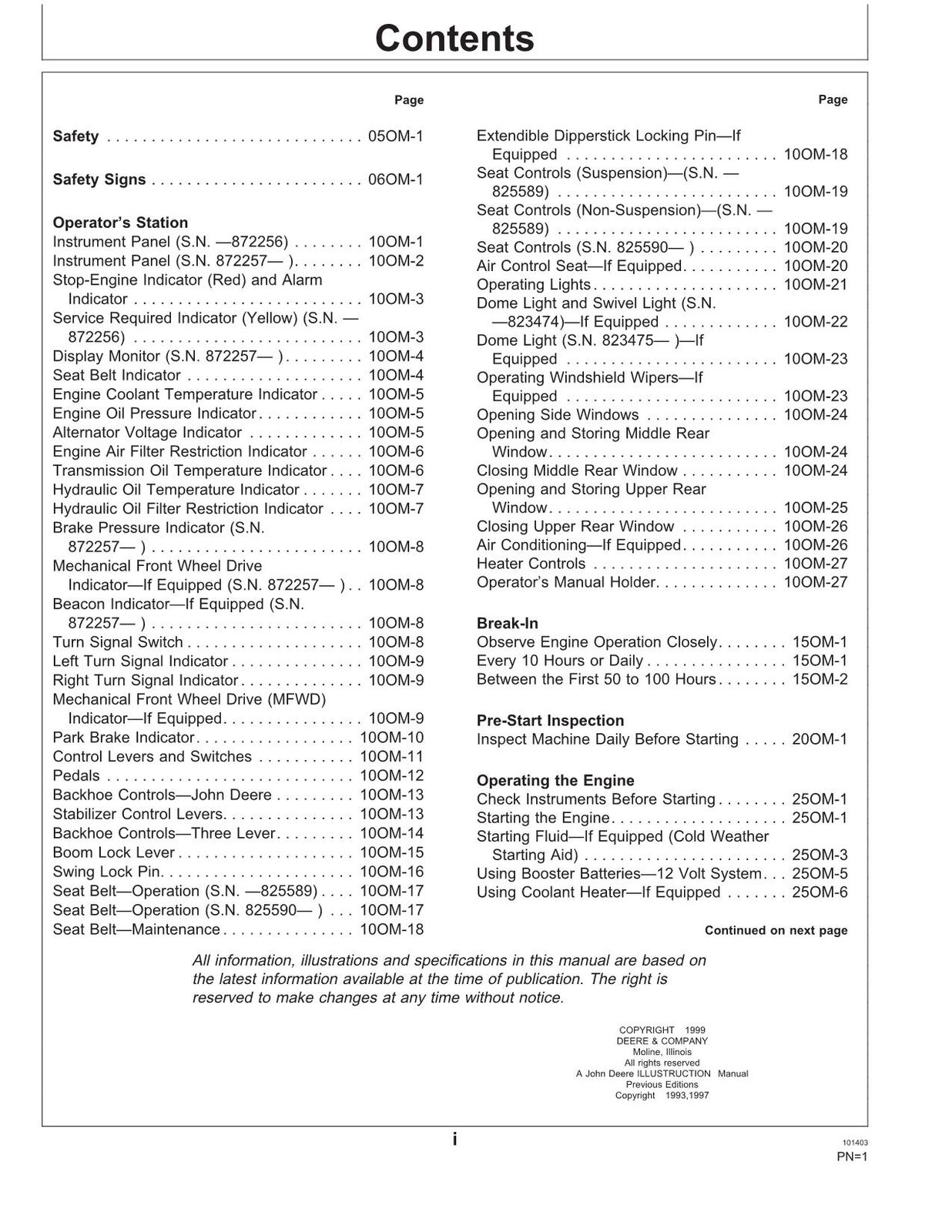 JOHN DEERE 710D BACKHOE OPERATORS MANUAL