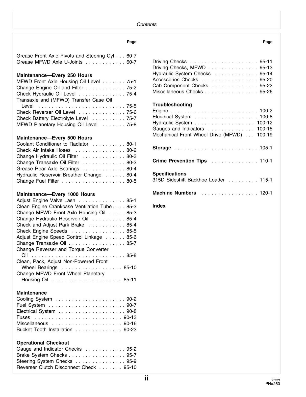 JOHN DEERE 315D II BAGGERBAGGER-BETRIEBSHANDBUCH 